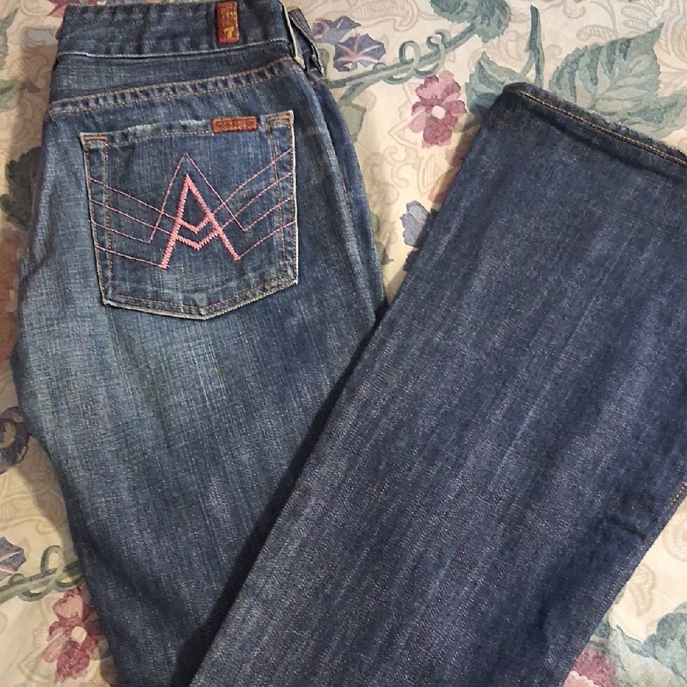 7 For All Mankind Blue Flare Jeans